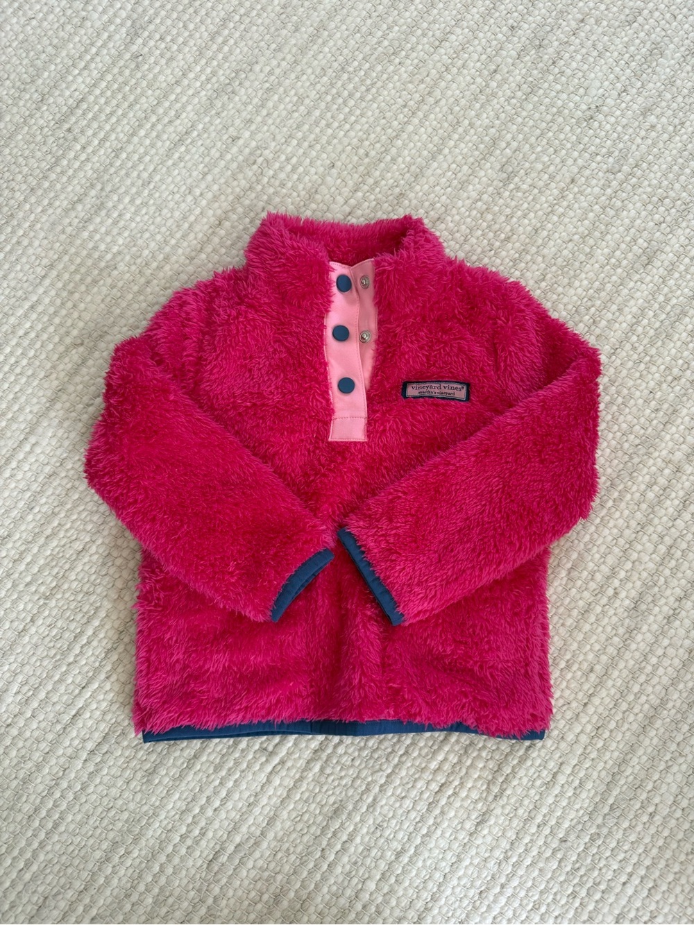 Vineyard Vines Magenta Snap-Front Kids Pullover